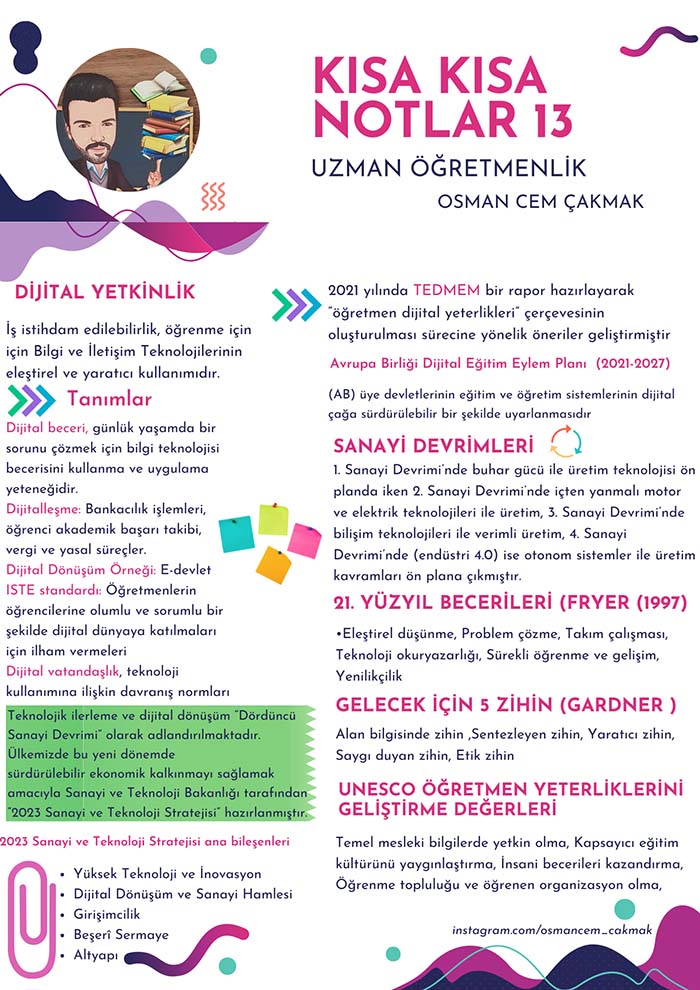 Uzman Öğretmenlik ve Başöğretmenlik İçin Kısa Çalışma Notları