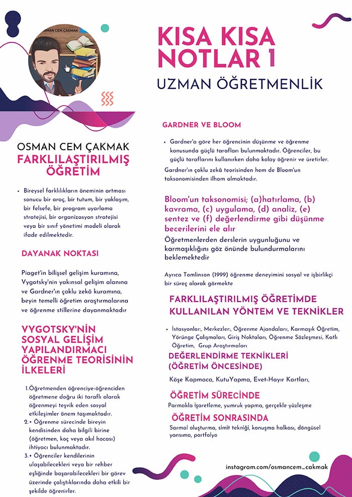 Uzman Öğretmenlik ve Başöğretmenlik İçin Kısa Çalışma Notları