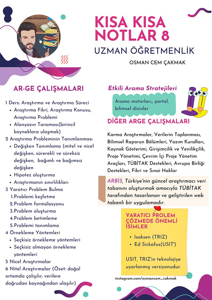 Uzman Öğretmenlik ve Başöğretmenlik İçin Kısa Çalışma Notları